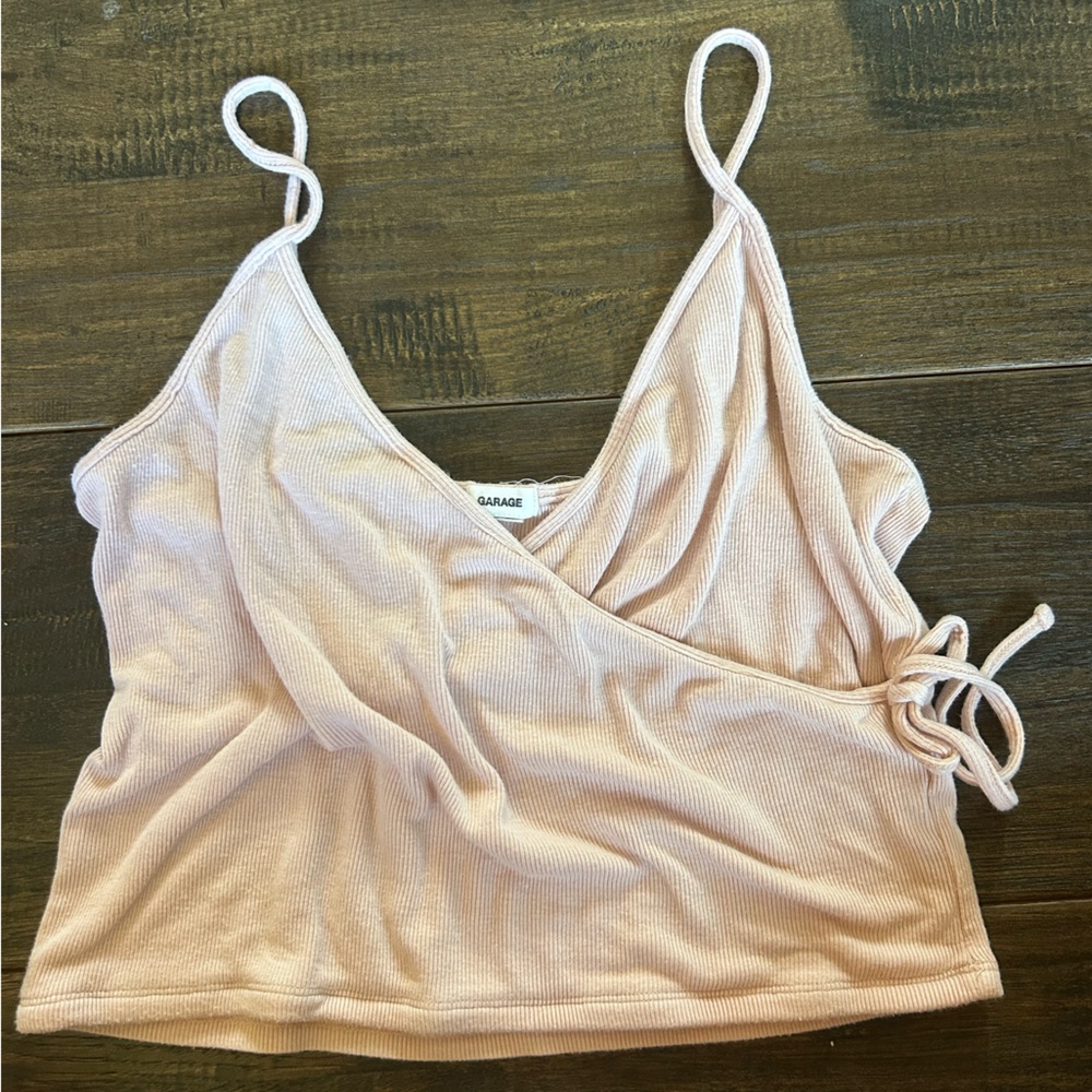 Garage Blush Pink Wrap Tank Top